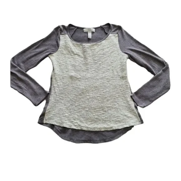 By Design Knit Long Sleeve Top - Cream/Gray - Picture 1 of 5